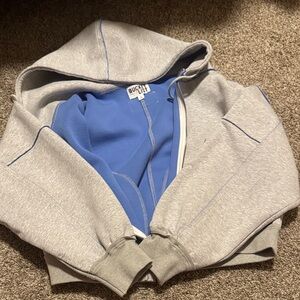 BUCKETLIST Gray and Blue zip up Hoodie